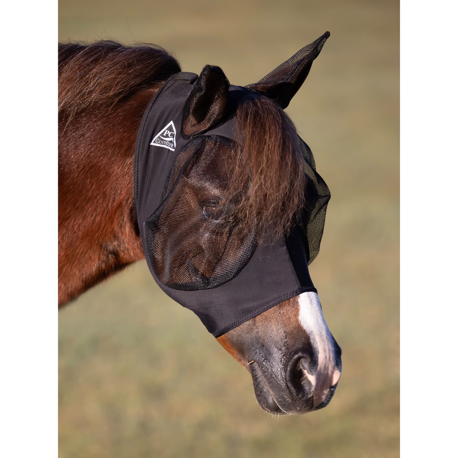 Masques à mouches Comfort fit - Mini et Poney, Colour: Noir, Size: Poney