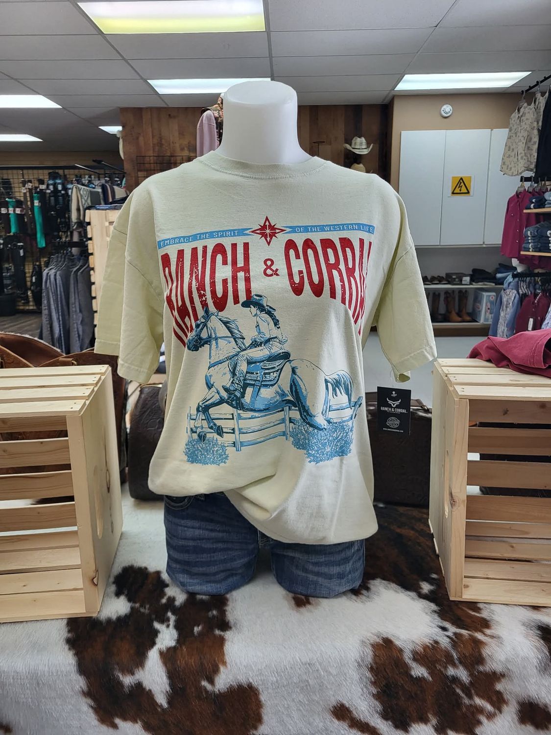 T-shirt Ranch&amp;Corral - Blanc/Bleu/Rouge