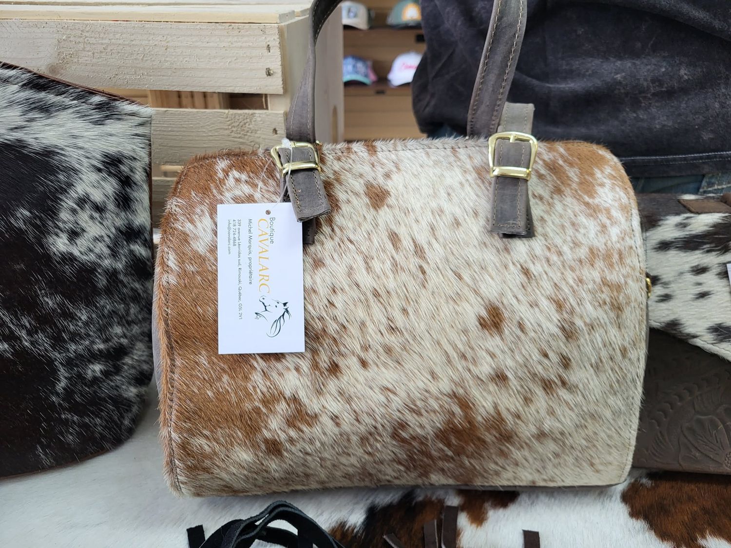 Sac de voyage en cuir - Cowboy Ariza, Size: Blanche/Brun