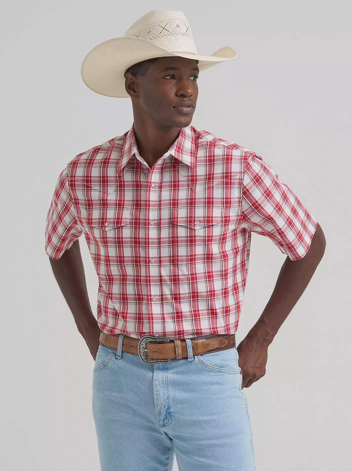 Chemise Wrangler manches courtes - rouge