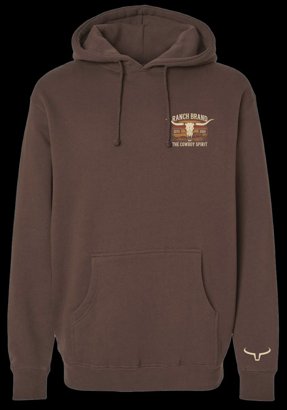 Hoodie Ranch Brand - Skull 8 - Brun
