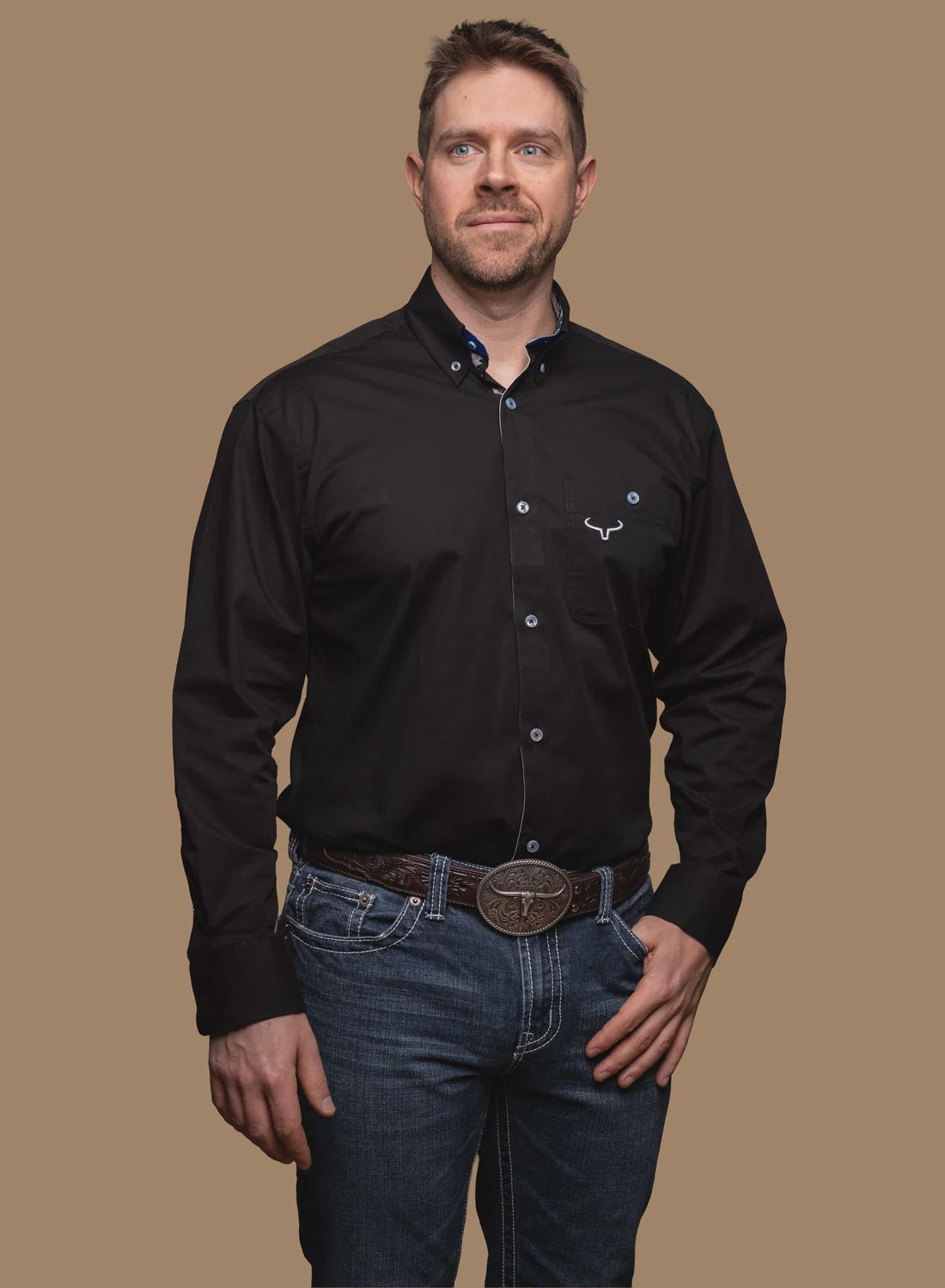 Chemise Ranch Brand pour homme - Noir