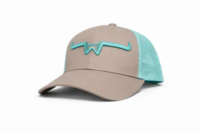 Casquette HW - Ponytail - Gris &amp; Logo turquoise
