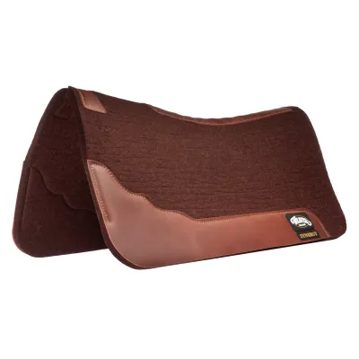 Tapis de selle haute performance Synergy en feutre de laine mérinos 100 %, moulé et pressé à la vapeur / Chocolat / 28 po x 30 po x 3/4 po