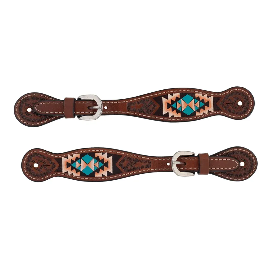 Strap d'éperons Turquoise Croix Aztec pour femme
