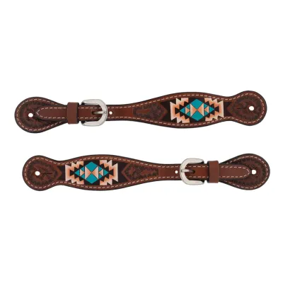 Strap d'éperons Turquoise Croix Aztec pour femme