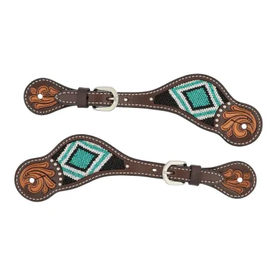 Strap d'éperons pour femme Weaver - Turquoise cross beaded