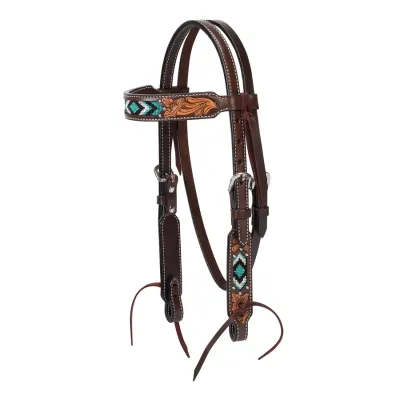 Bride pour poney Weaver - Turquoise beaded