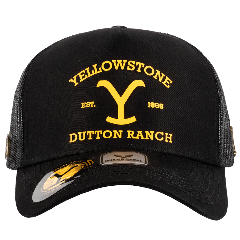 Casquette Ranch&amp;Corral - Yellowstone Noir&amp;jaune