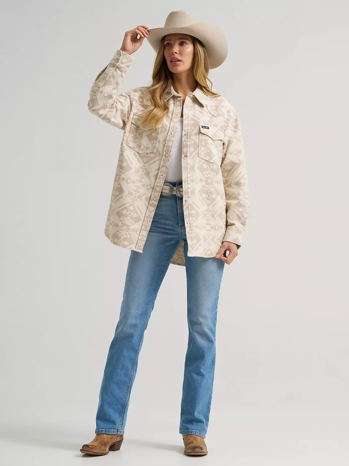 Chemise Retro Wrangler - Geometric White