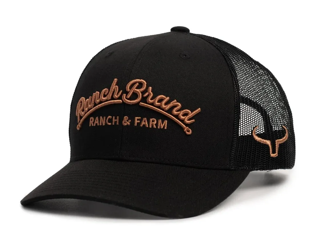 Casquette Ranch &amp; Farm, Colour: Noir&amp;MeshNoir&amp;Logo Cuivre