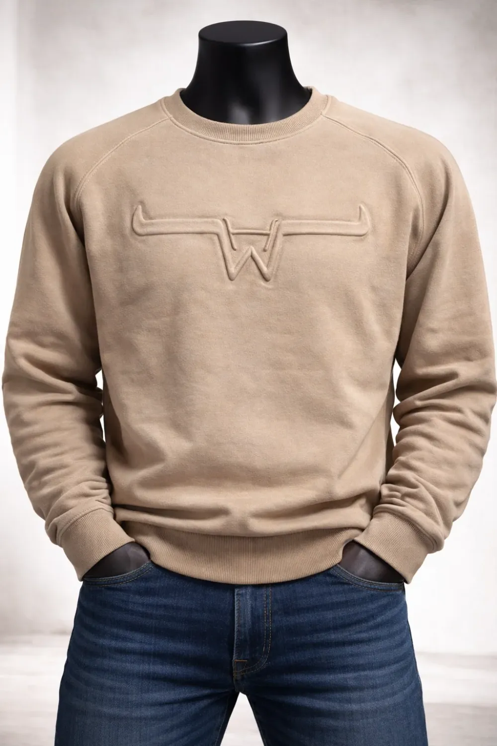 Crewneck Hostile Western Embossé - Beige
