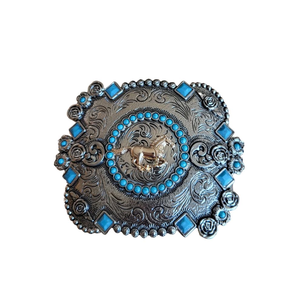 Boucle de ceinture Turquoise - Cheval