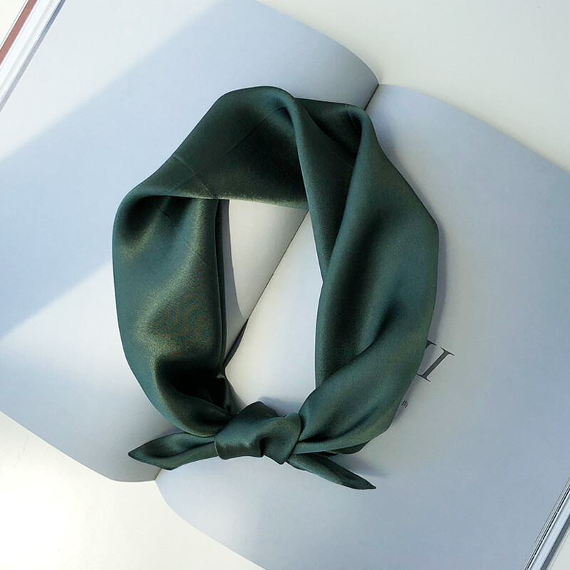 Women&#39;s Men&#39;s 100% Mulberry Silk Neckerchief Scarf Bandans Solid Color Turban(53x53cm)