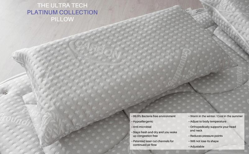 PLATINUM COLLECTION MEMOTEMP ADJUSTABLE PILLOW - 26X15” / 66.04X38.1cm