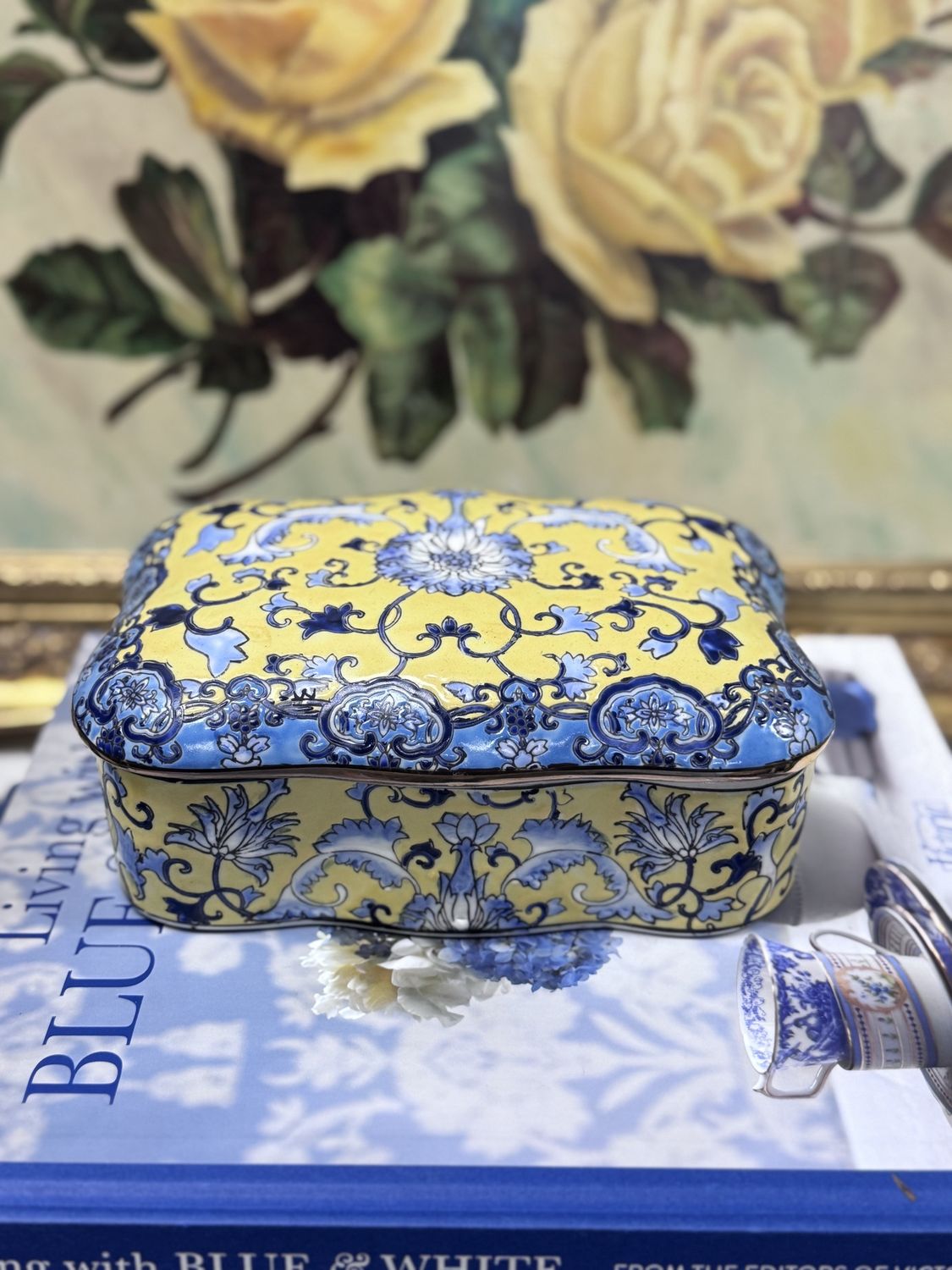 Blue and Yellow Chinoiserie Box
