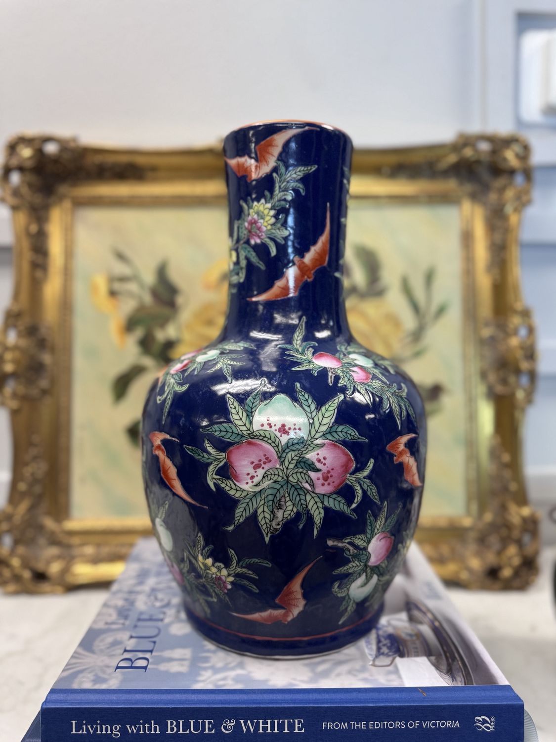 Fruit Patten Chinoserie Vase