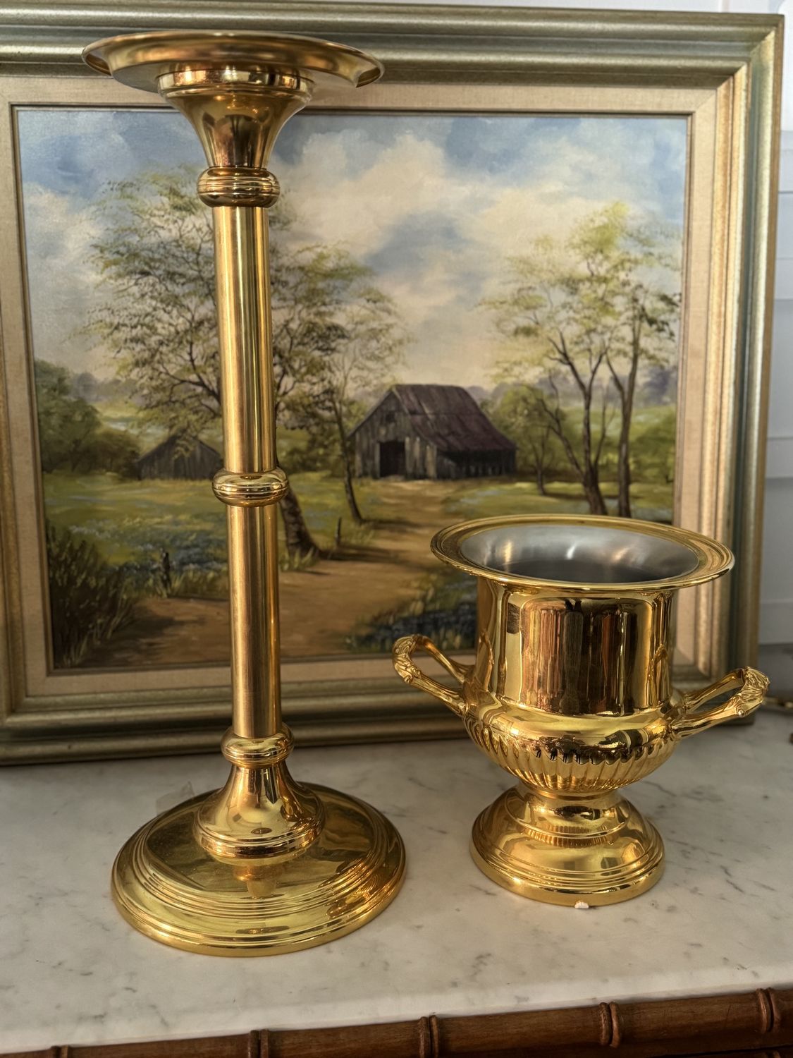 24K gold plated / Brass Wine Bucket with Stand