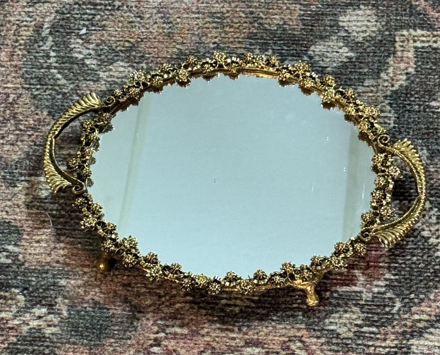 Small brass mirrored tray