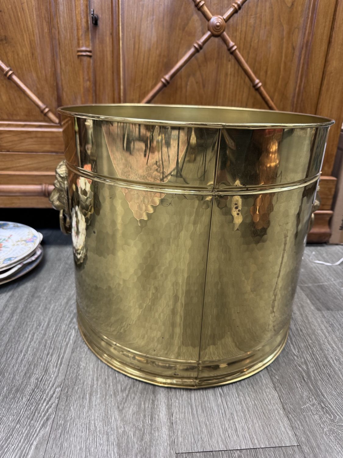 Lion Head Brass Planter