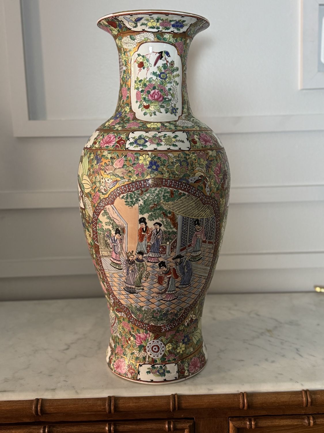 Rose Medallion Floor Vase
