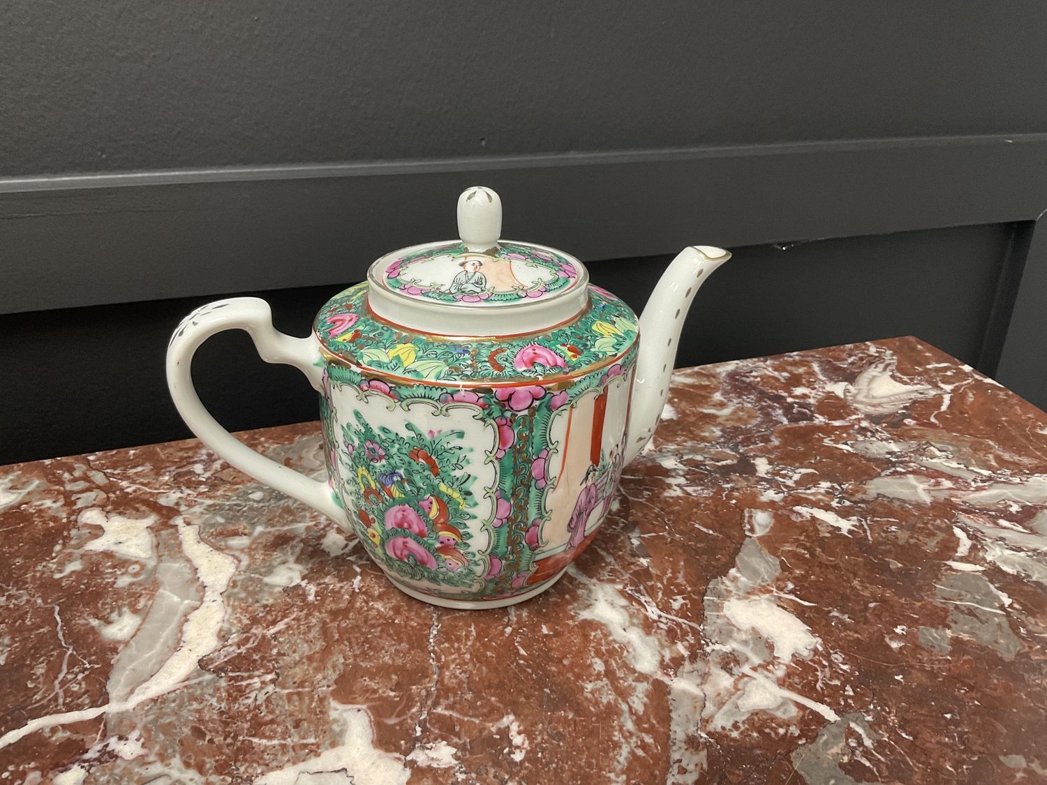Rose Medallion Teapot 6.75&quot;