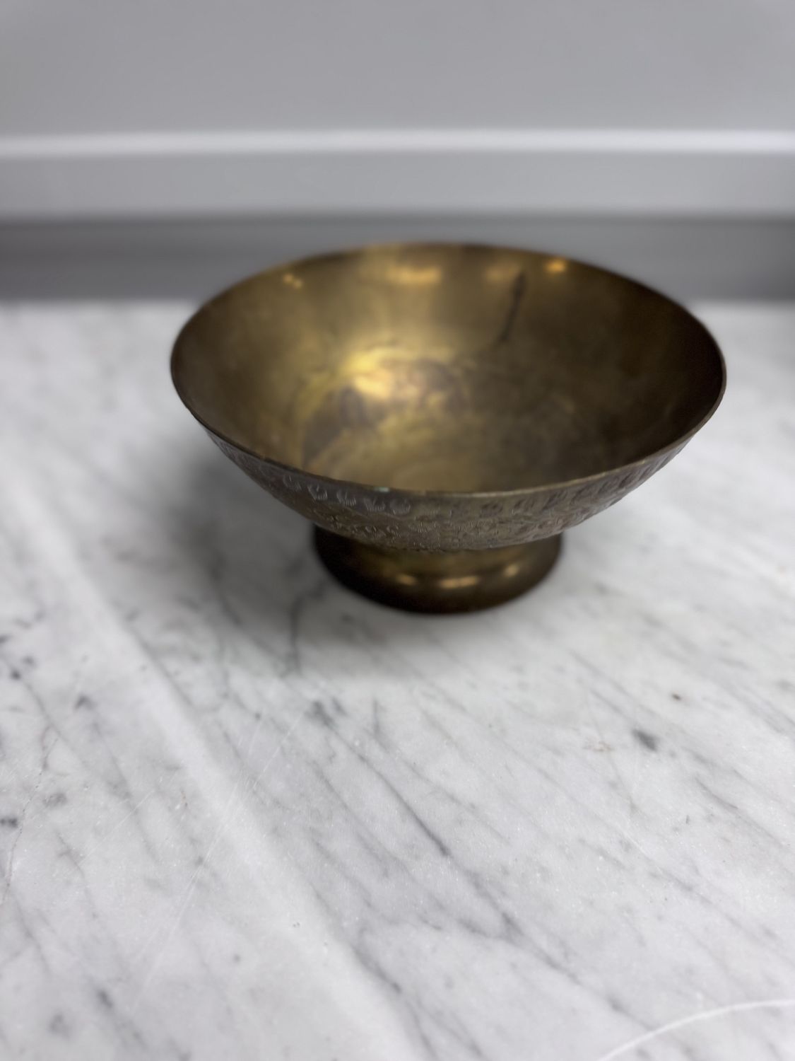 Etched brass bowl