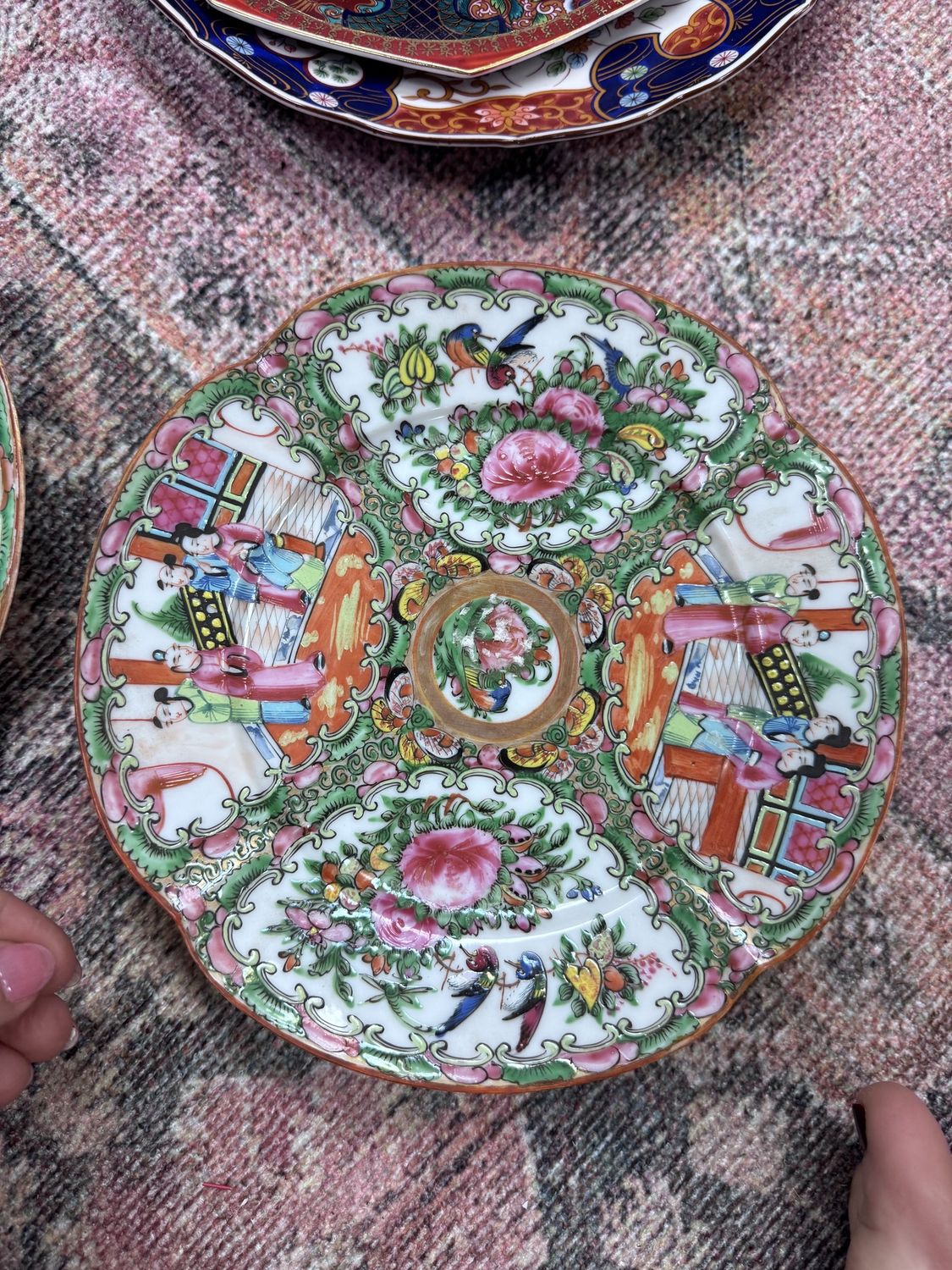 Rose Medallion scalloped salad plates