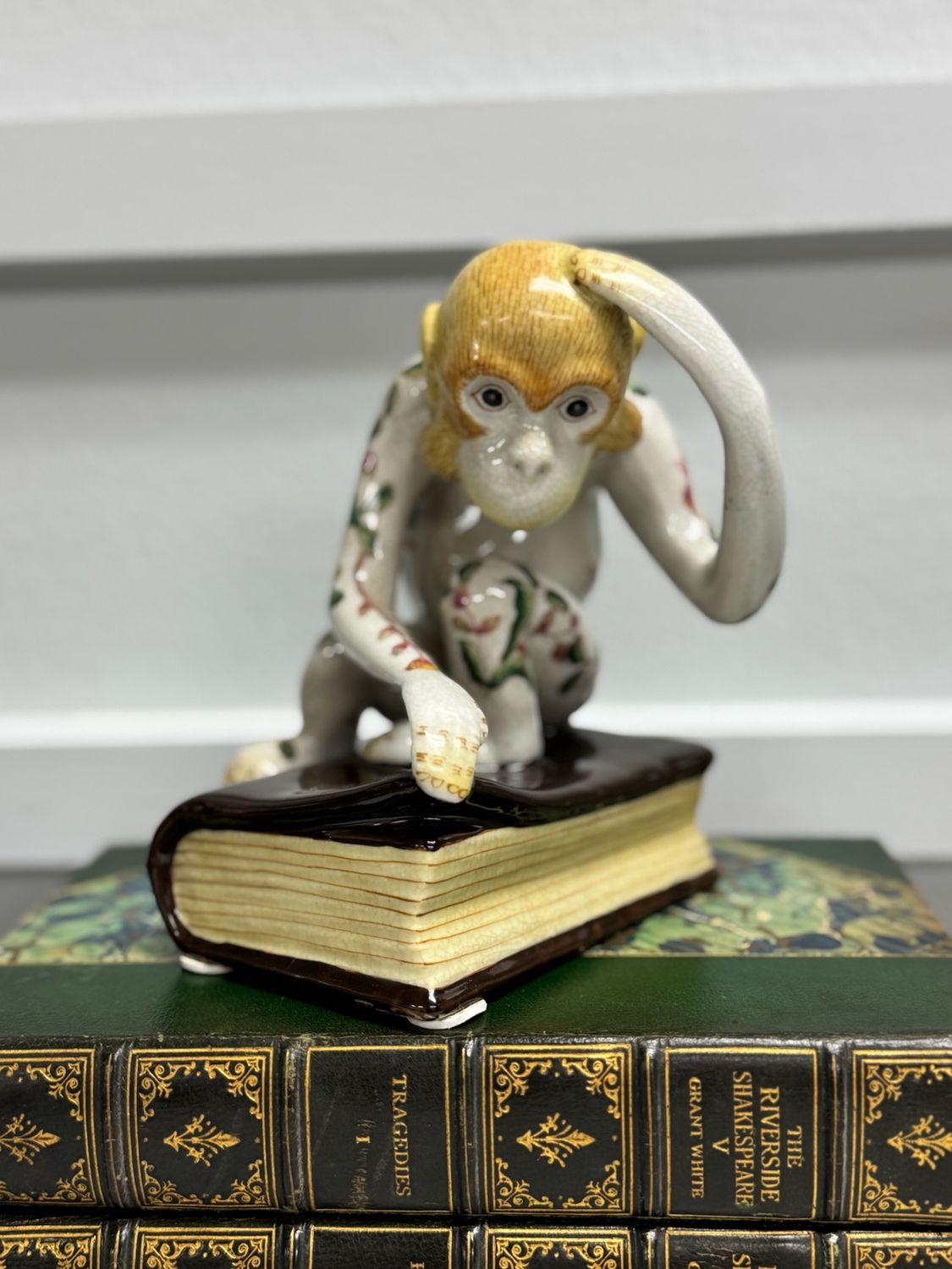 Chinoiserie Monkey on book