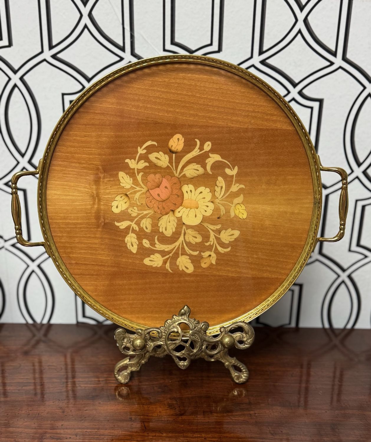 Vintage Intarsitalia serving tray