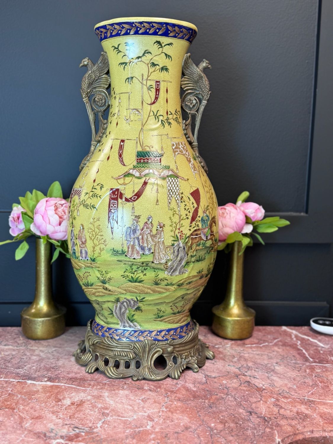 Wong Lee porcelain and bronze vase