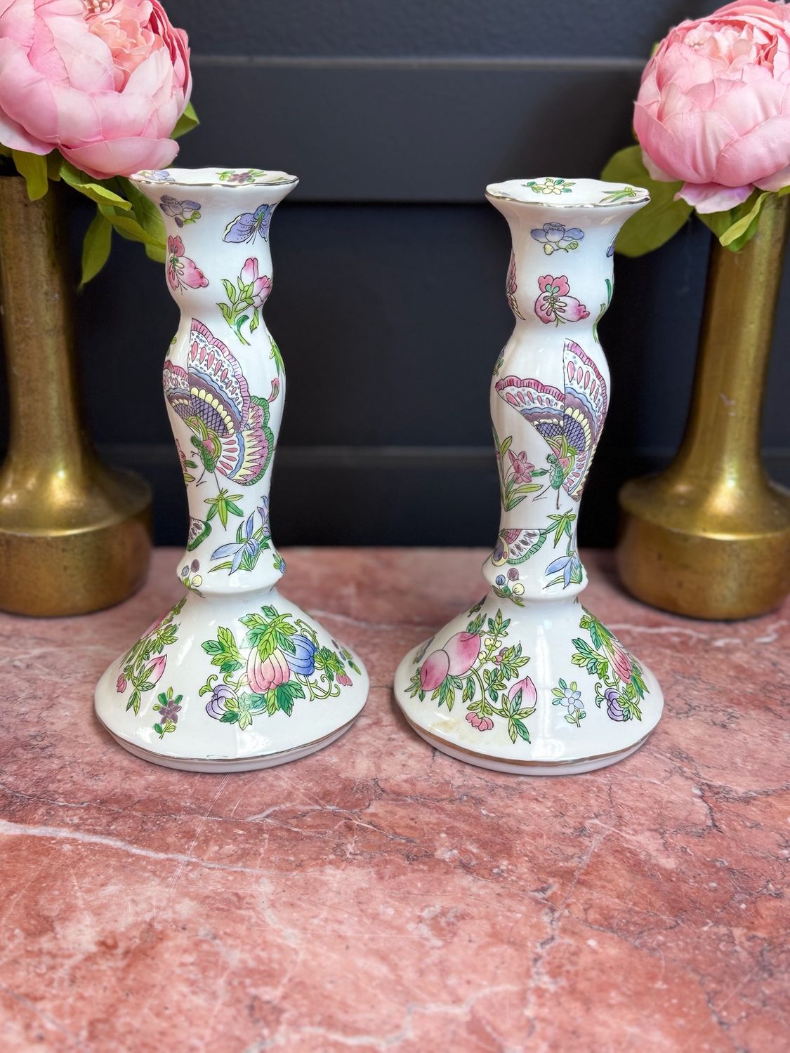 Rose Famille candlesticks