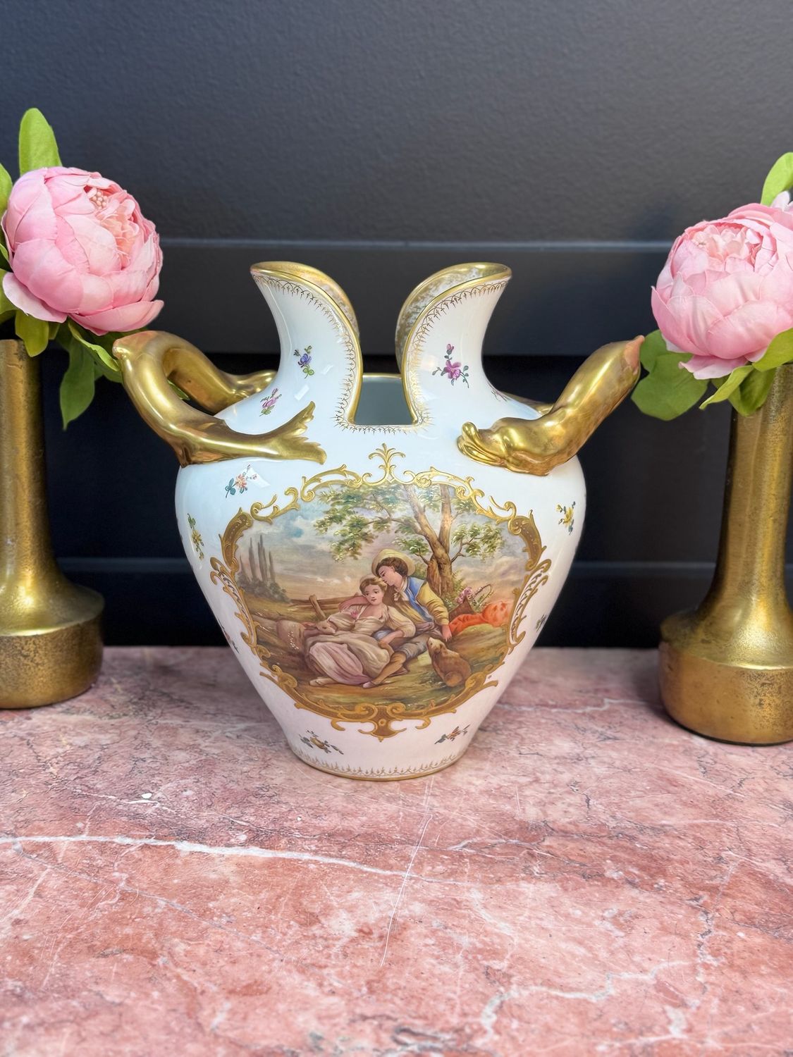 Antique Austrian hand painted vase