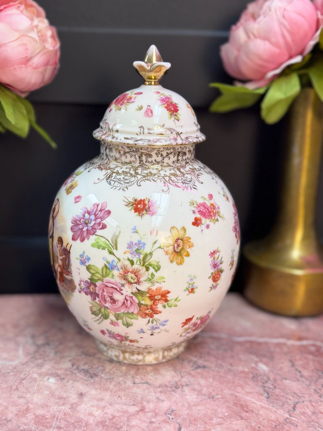 Von Schierholz hand painted ginger jar