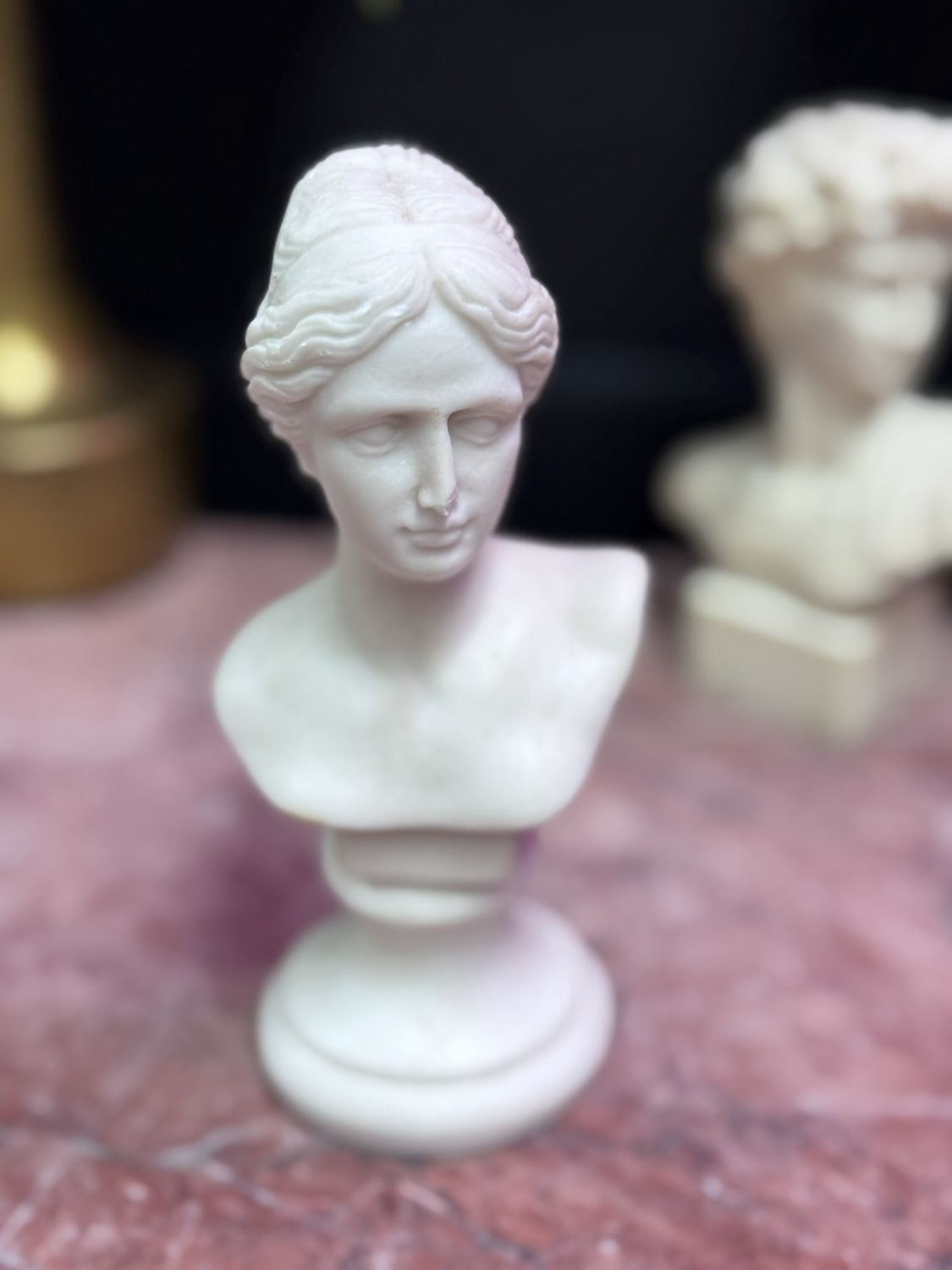 V. Galli signed alabaster bust