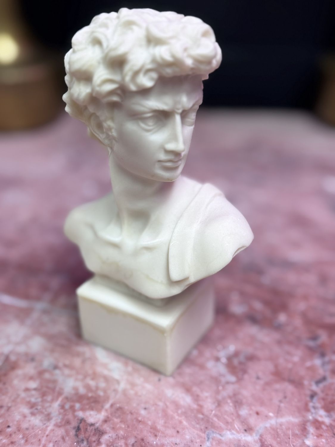Vintage Italian Alabaster Bust – Michelangelo’s David