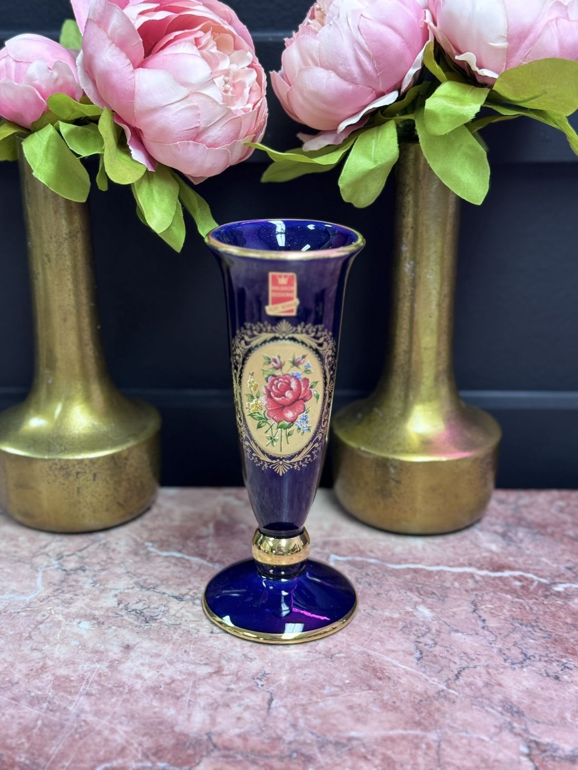 Halbach Cobalt Blue Trumpet Vase
