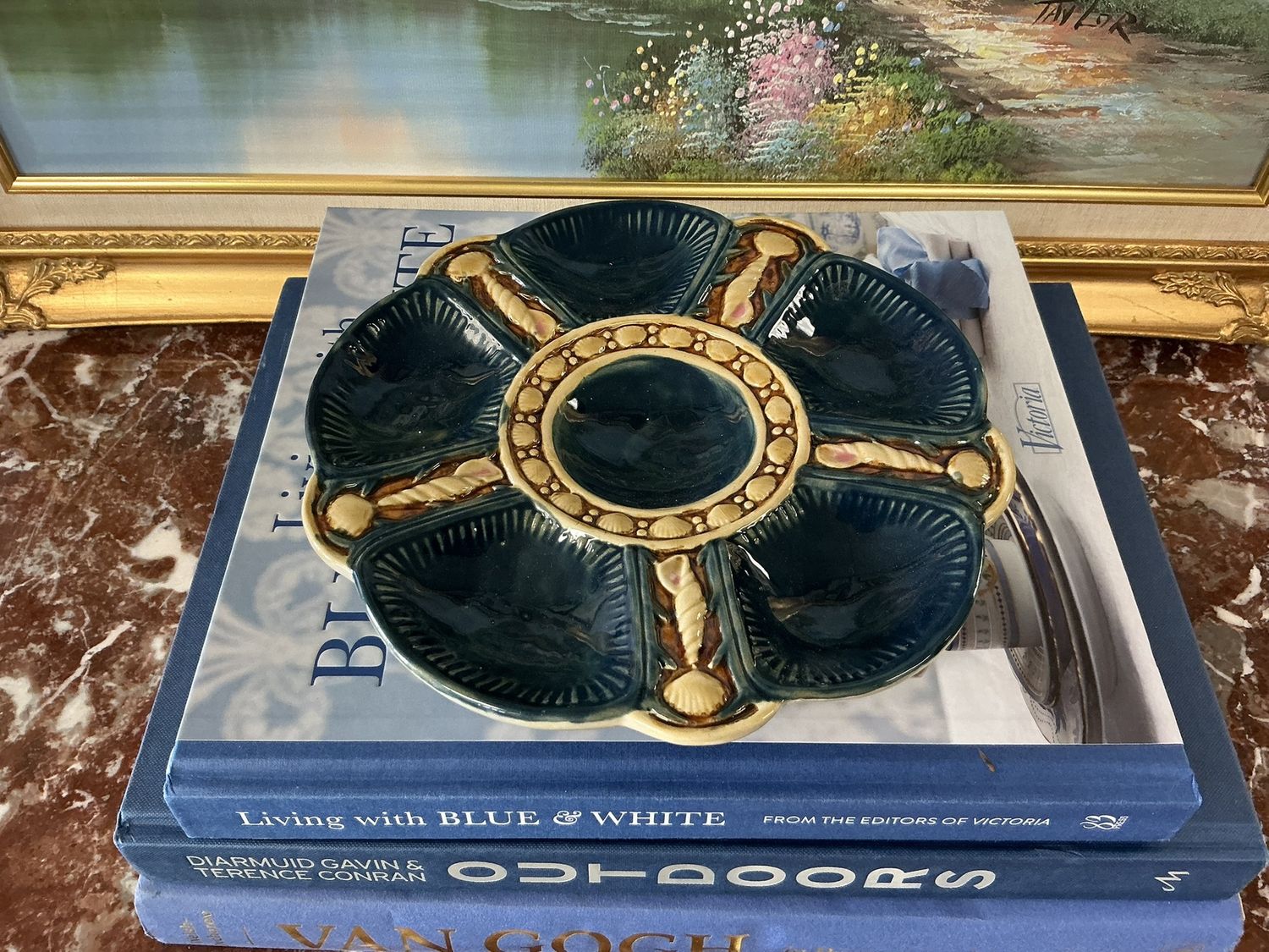 Majolica Oyster Plate