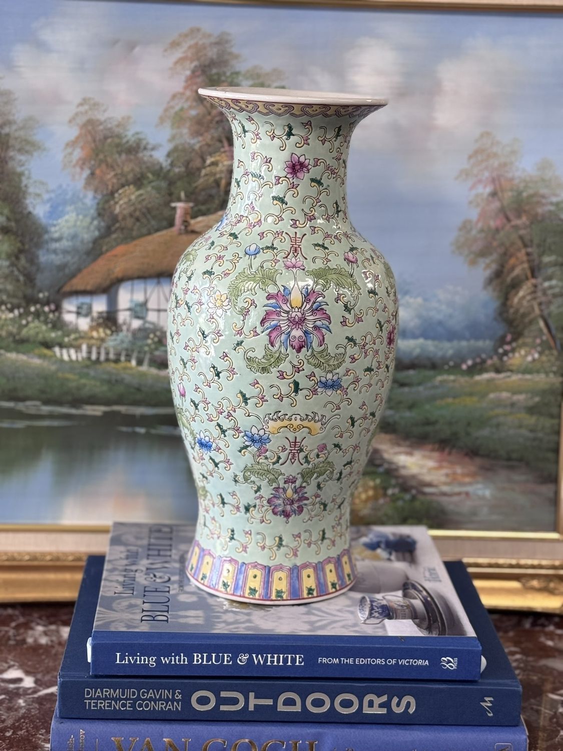 Vintage Chinese Famille Rose Porcelain Vase