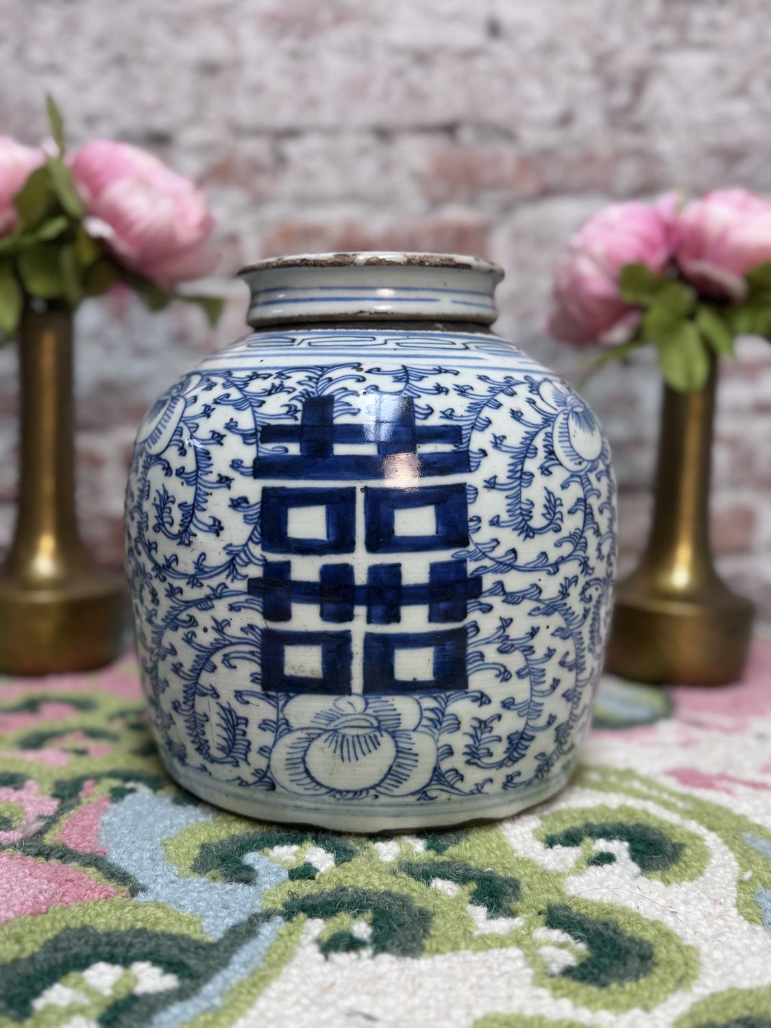 Antique Double Happiness Ginger Jar