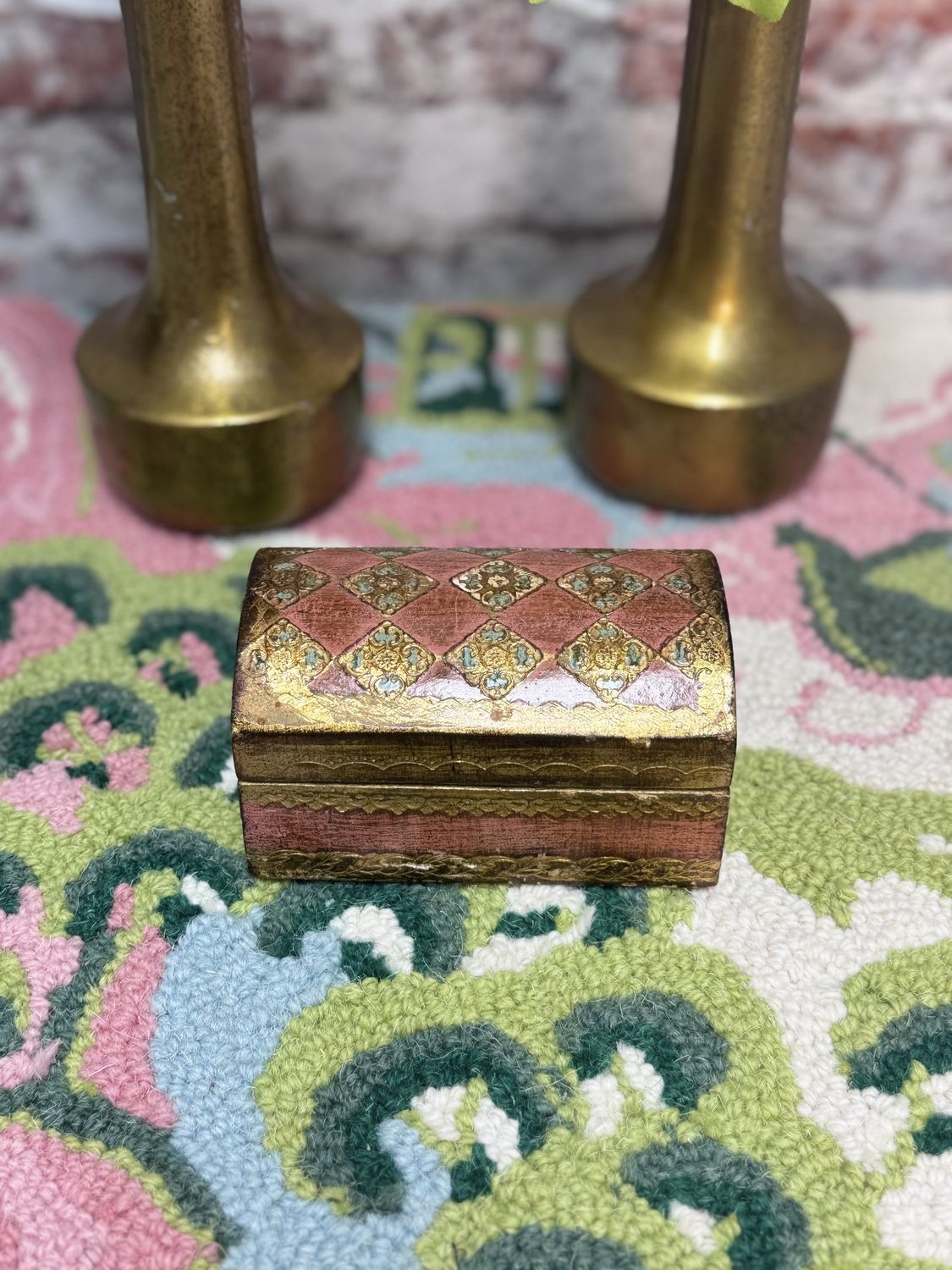 Vintage Italian Florentine Gilt Jewelry Box