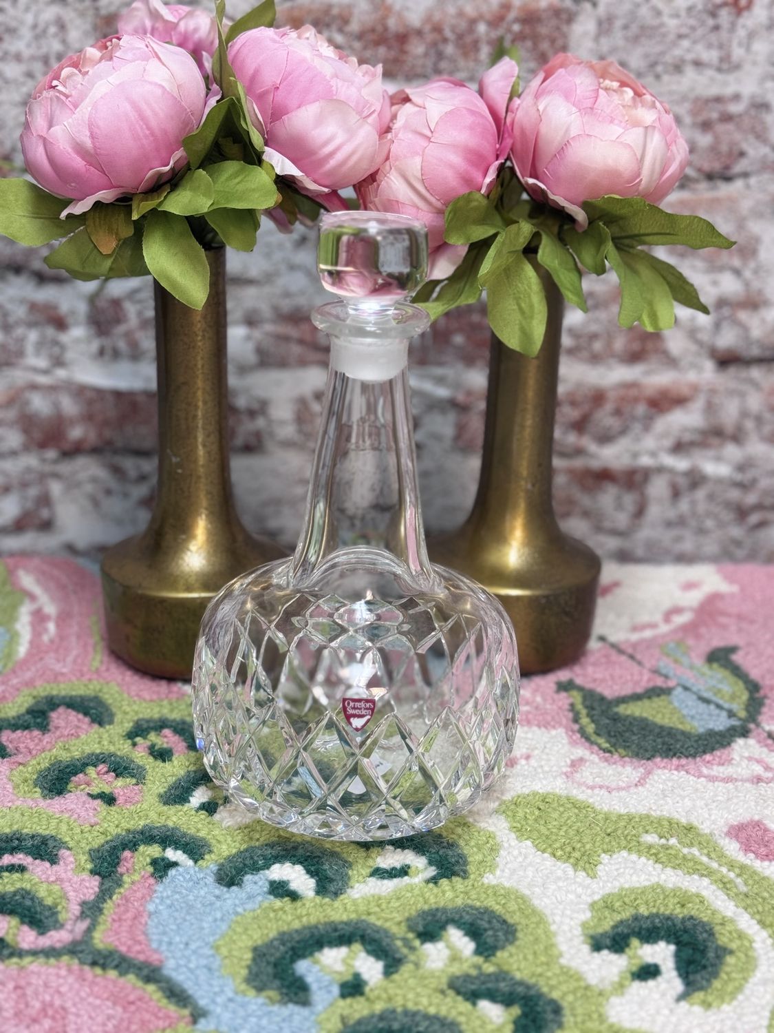 Orrefors Sweden Cut Crystal Decanter