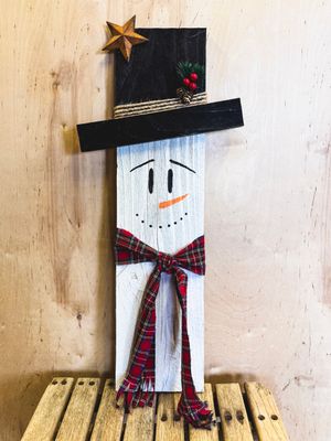 Rustic Snowman (Christmas multi plaid accent)
