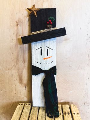 Rustic Snowman (Navy and Forest Green Plaid)
