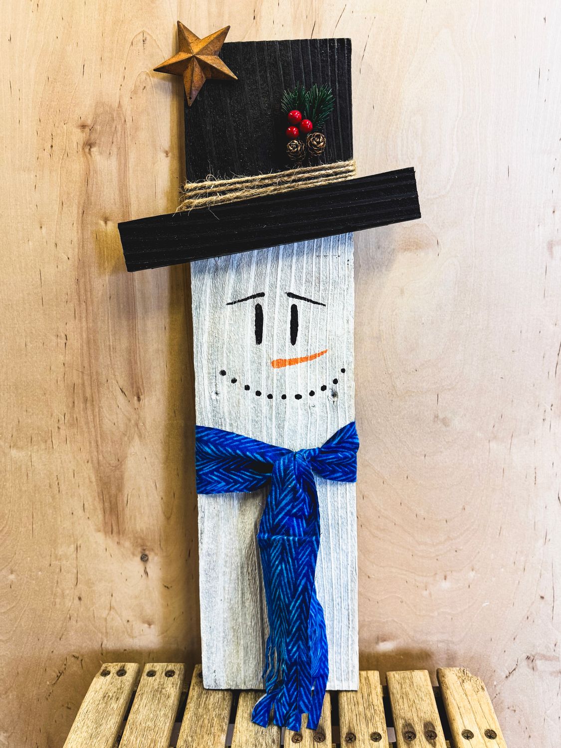 Rustic Snowman (Bright Blue accent)