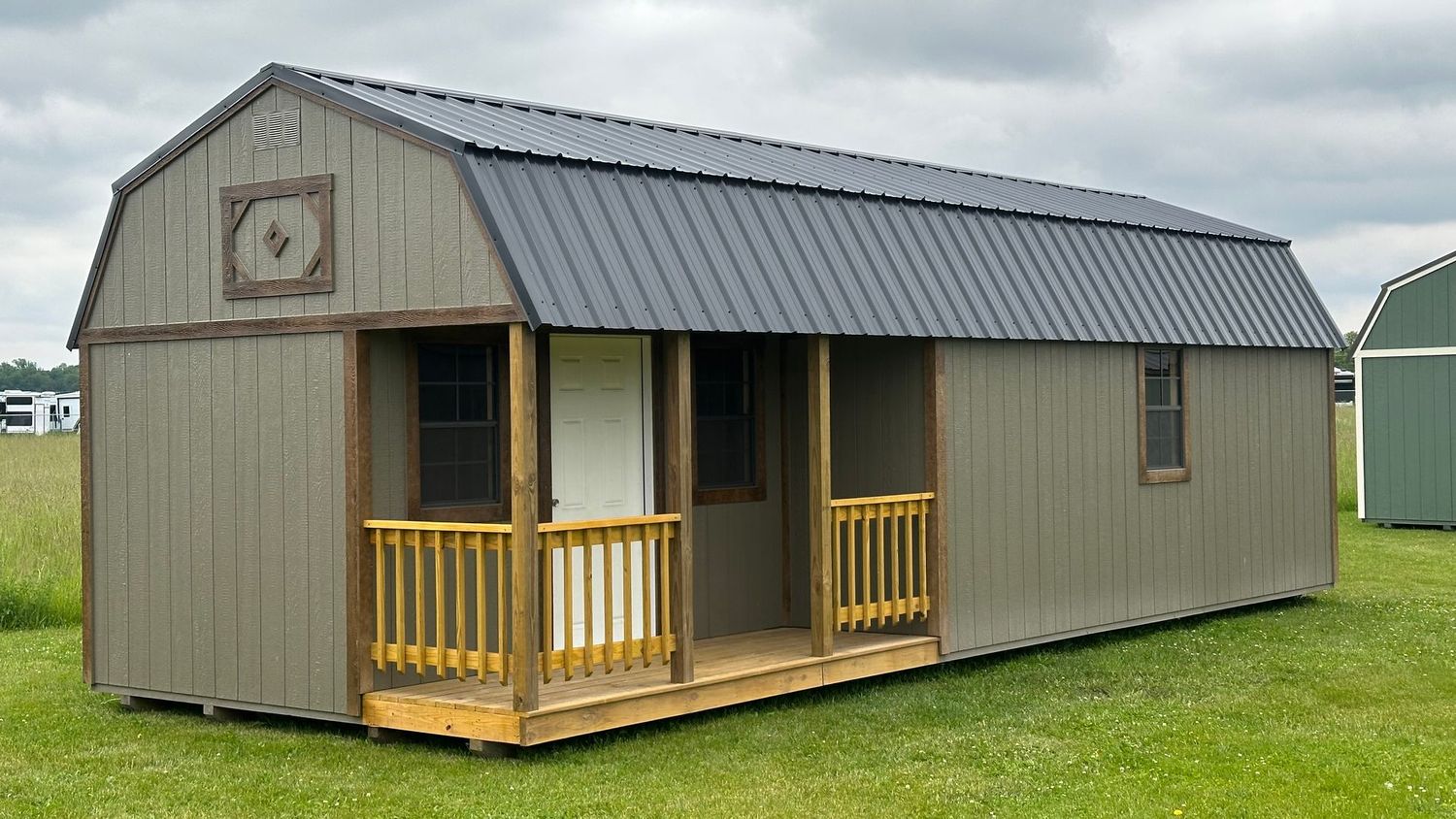 12x32 Lofted Corner Porch Cabin #01816