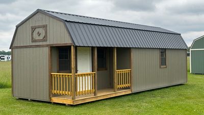 12x32 Lofted Corner Porch Cabin #01816
