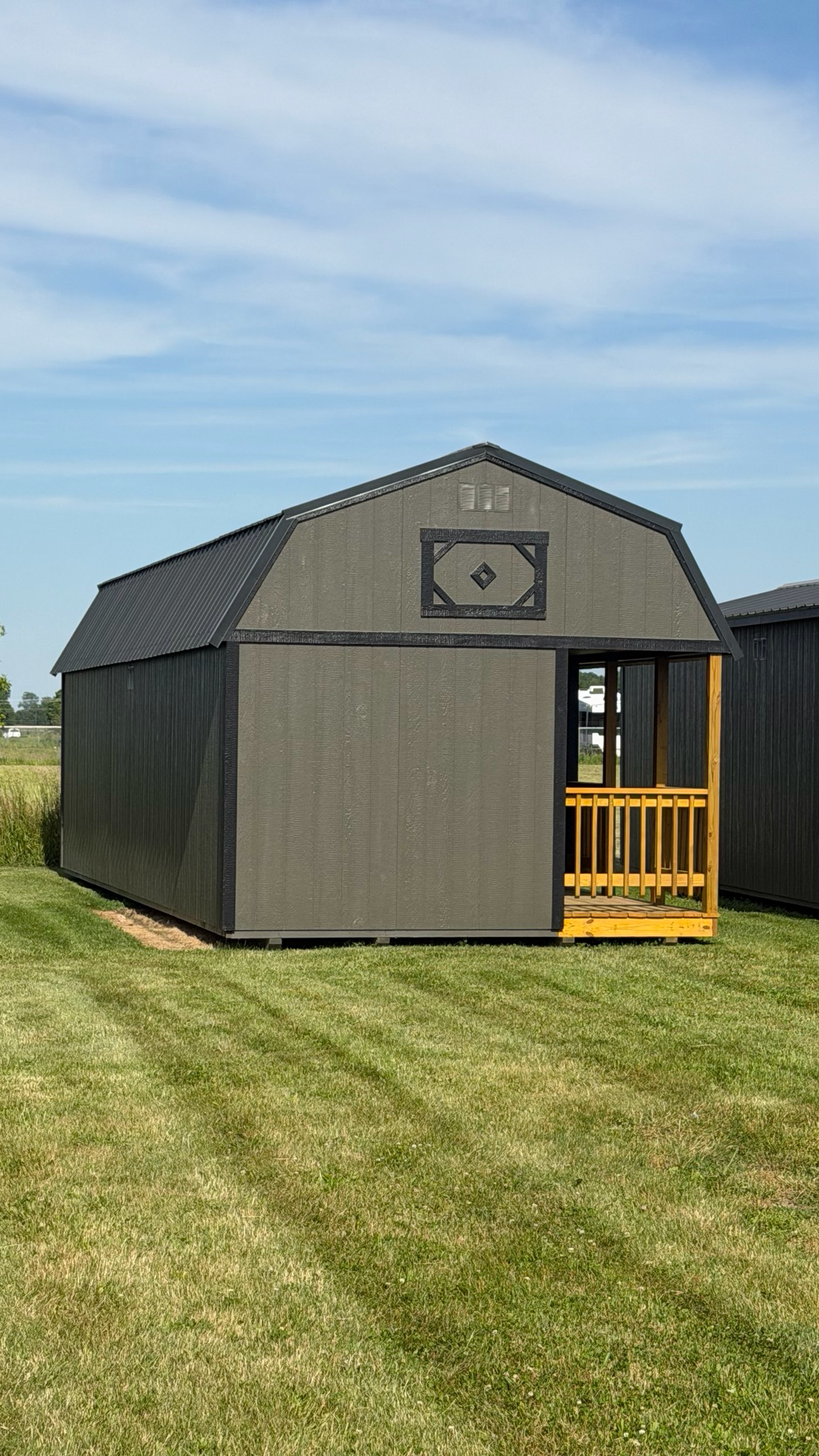 12x32 Lofted Corner Porch Cabin #01959