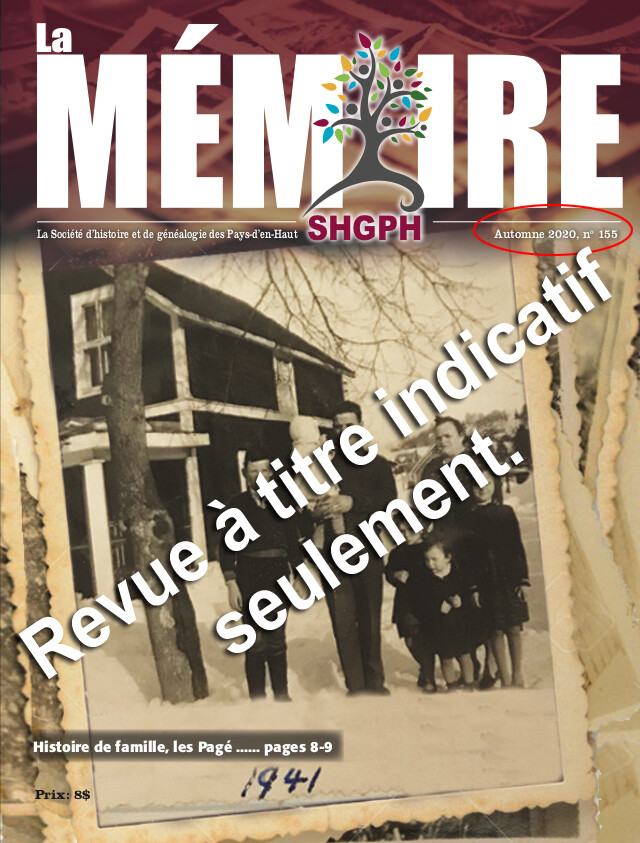Revue La Mémoire (Choisir le numéro du volume désiré avant d&#39;ajouter au panier)