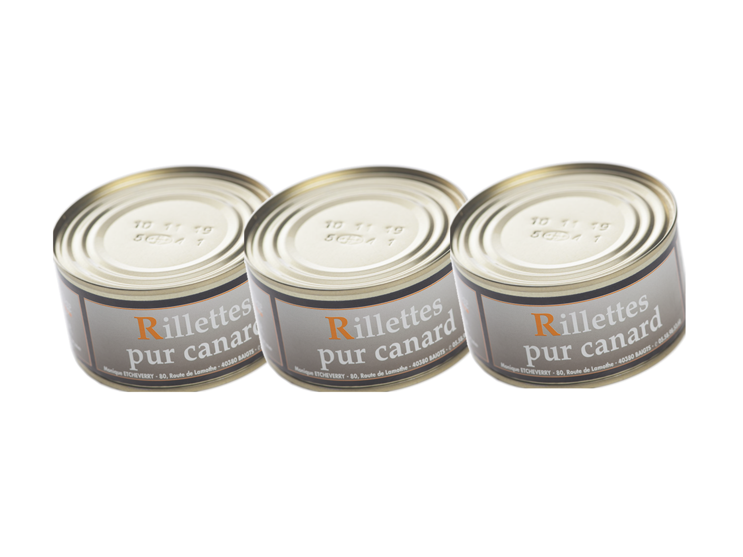 Lot de 3 Rillettes pur canard 200 g